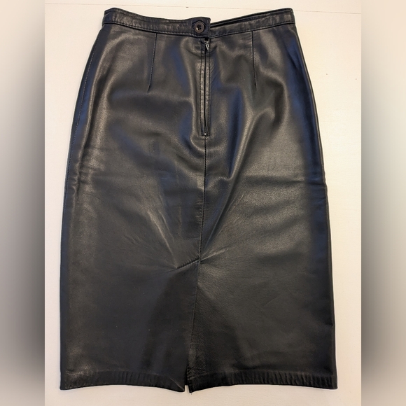 CLIFFORD MICHAEL Vintage Leather Skirt - Picture 2 of 5